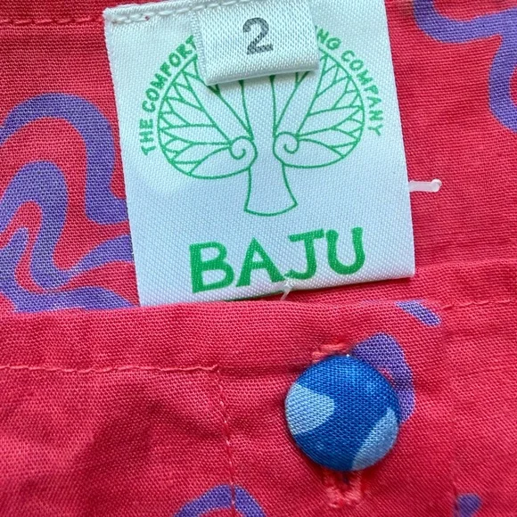 Baju The Comfort Clothing Co Pink Blue Floral Dress Girls Size 2 Vintage Style - Picture 2 of 2